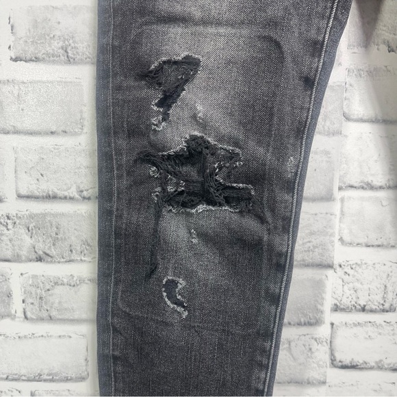 American Eagle Outfitters Mens 28x30 Airflex 360 Skinny Distressed Black Jeans - Picture 3 of 8